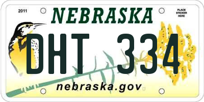 NE license plate DHT334