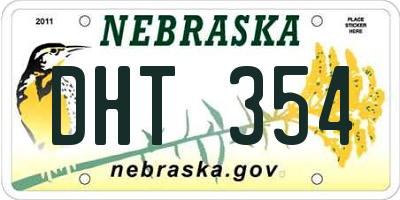 NE license plate DHT354