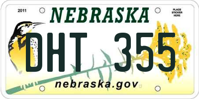 NE license plate DHT355