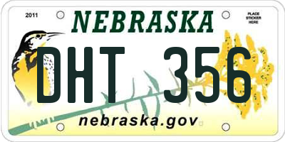NE license plate DHT356