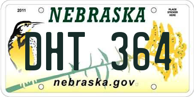 NE license plate DHT364