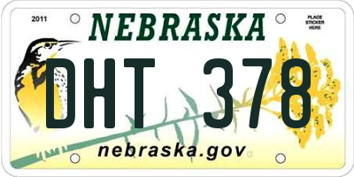 NE license plate DHT378