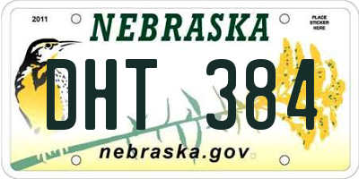 NE license plate DHT384