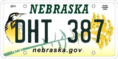 NE license plate DHT387