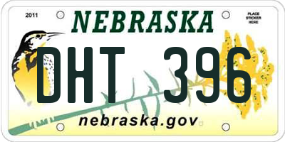 NE license plate DHT396