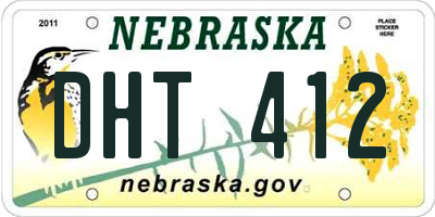 NE license plate DHT412