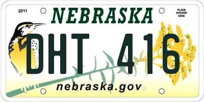NE license plate DHT416