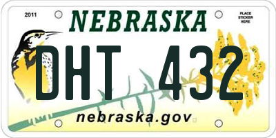 NE license plate DHT432