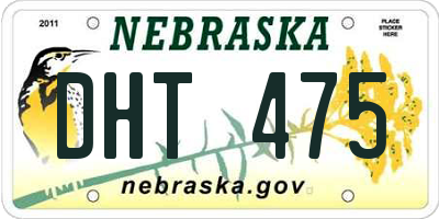 NE license plate DHT475