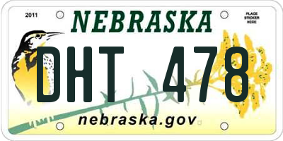 NE license plate DHT478