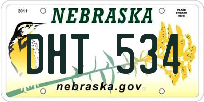 NE license plate DHT534
