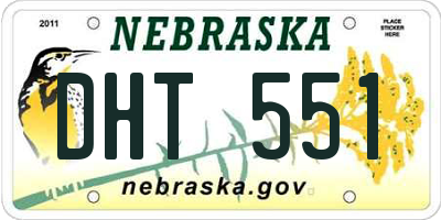 NE license plate DHT551