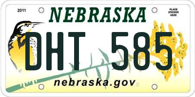 NE license plate DHT585