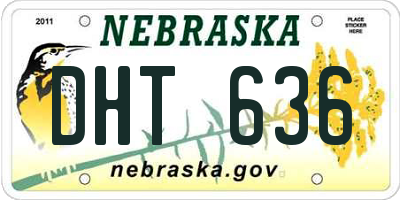 NE license plate DHT636