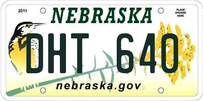 NE license plate DHT640