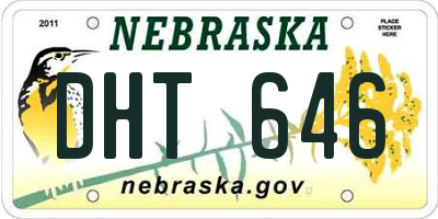 NE license plate DHT646