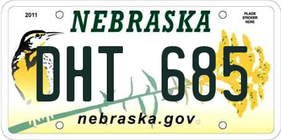 NE license plate DHT685