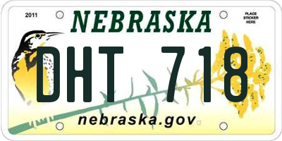 NE license plate DHT718