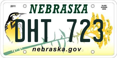 NE license plate DHT723