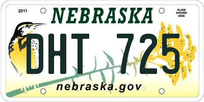 NE license plate DHT725