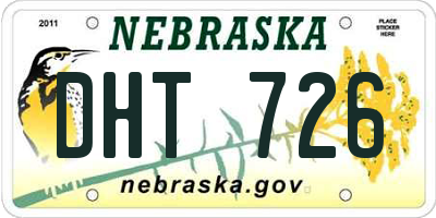 NE license plate DHT726