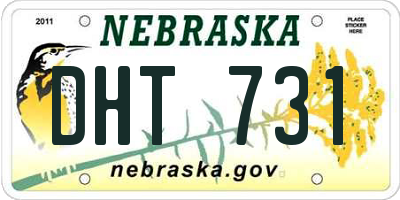 NE license plate DHT731