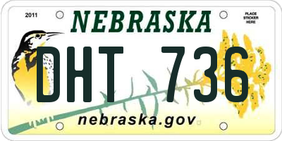 NE license plate DHT736