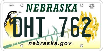 NE license plate DHT762