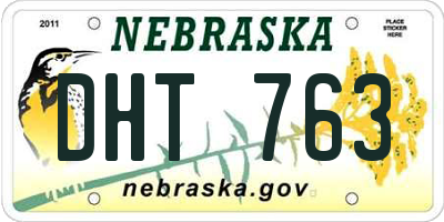 NE license plate DHT763