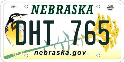 NE license plate DHT765