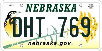 NE license plate DHT769