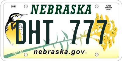 NE license plate DHT777