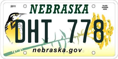 NE license plate DHT778