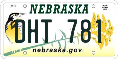 NE license plate DHT781