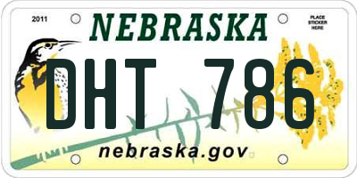NE license plate DHT786