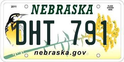 NE license plate DHT791