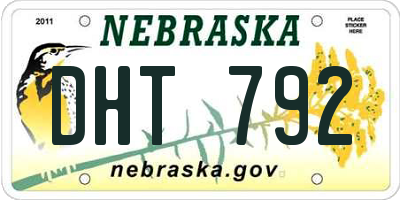 NE license plate DHT792