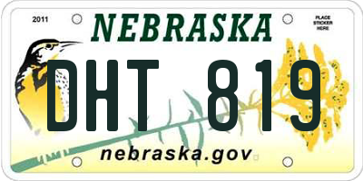 NE license plate DHT819