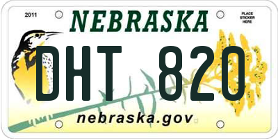 NE license plate DHT820