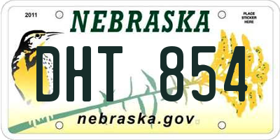 NE license plate DHT854
