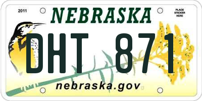 NE license plate DHT871