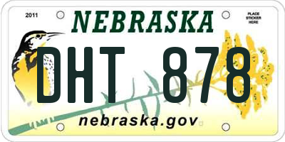 NE license plate DHT878