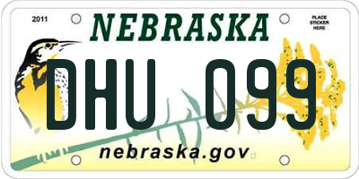 NE license plate DHU099