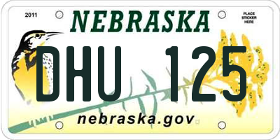 NE license plate DHU125