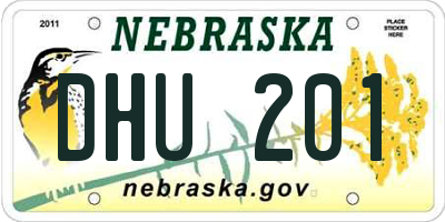 NE license plate DHU201
