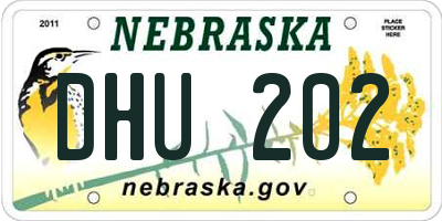 NE license plate DHU202