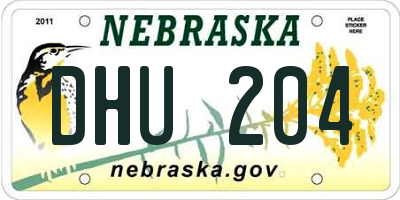NE license plate DHU204