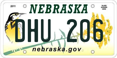 NE license plate DHU206