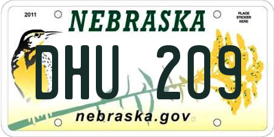 NE license plate DHU209