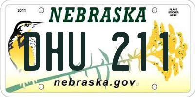 NE license plate DHU211